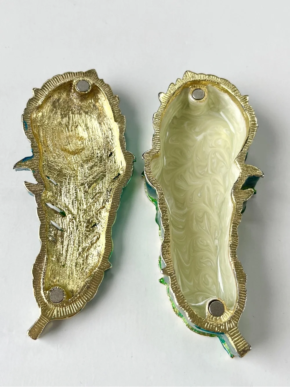 🦚 Peacock Feather Jewelry/Trinket Box w/ Magnetic Lid